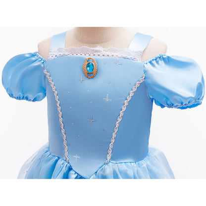 HAWEE Princess Fairy Dress Up Costume for Toddler and Little Girls - Blue Birthday Party Dress