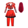 KAWELL Rise of Red Costume for Girls Zipper Jacket and Pants Red Halloween Dress Up 4-12 Years