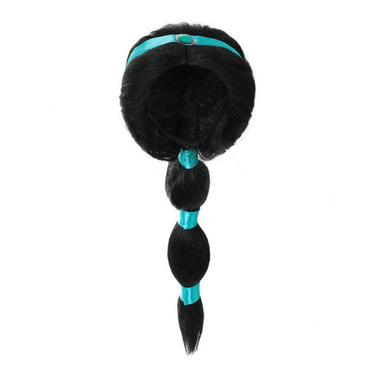 Phenas Arabian Princess Wig for Girls Jasmine Braid with Princess Tiara Princess Dress Up Costume Cosplay Halloween Accessories for Kids