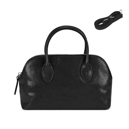 LOEL Genuine Leather Seashell Crossbody Handbag for Women - Black - view 1