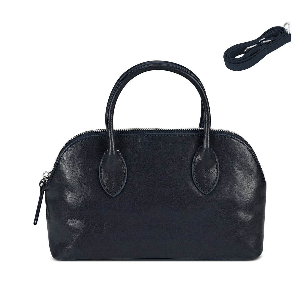 LOEL Genuine Leather Seashell Crossbody Handbag for Women - Blue - view 1