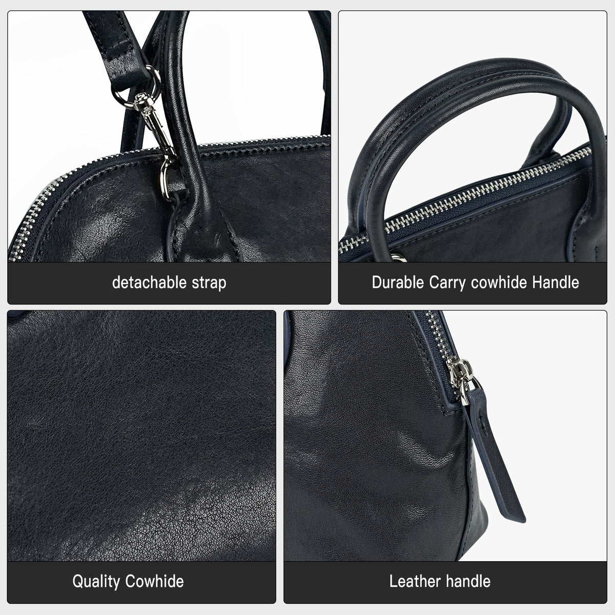 LOEL Genuine Leather Seashell Crossbody Handbag for Women - Blue - view 5