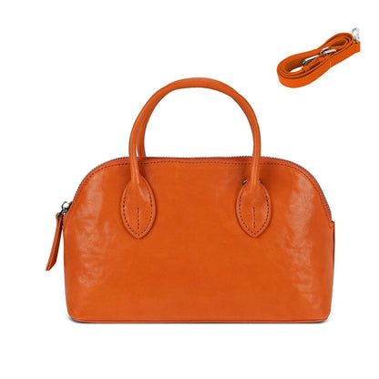 LOEL Genuine Leather Seashell Crossbody Handbag for Women - Orange - view 1