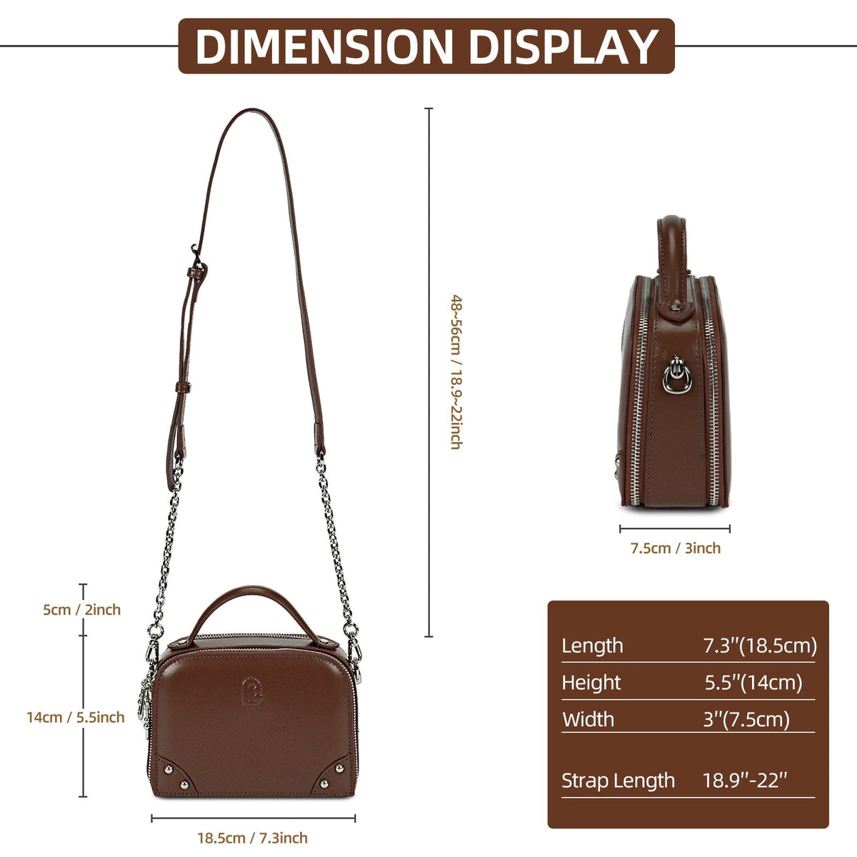 LOEL Genuine Leather Structured Mini Top-Handle Bag for Women - Caramel - view 4
