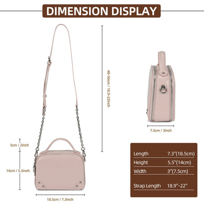 LOEL Genuine Leather Structured Mini Top-Handle Bag for Women - Pink - view 4