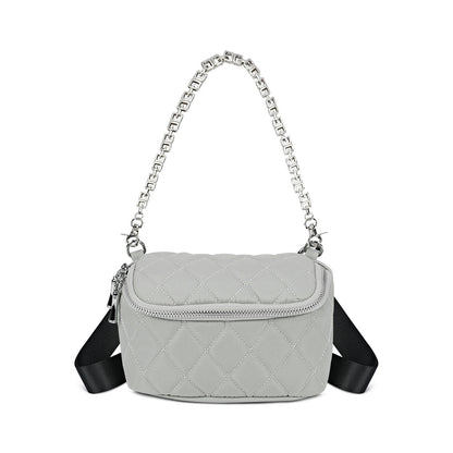 LOEL Quilted Chain Crossbody Chest Bag for Women - Gray - view 1