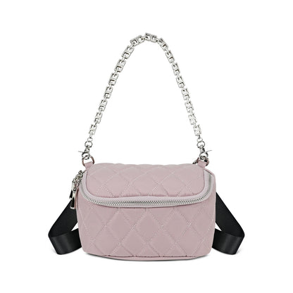 LOEL Quilted Chain Crossbody Chest Bag for Women - Pink - view 1