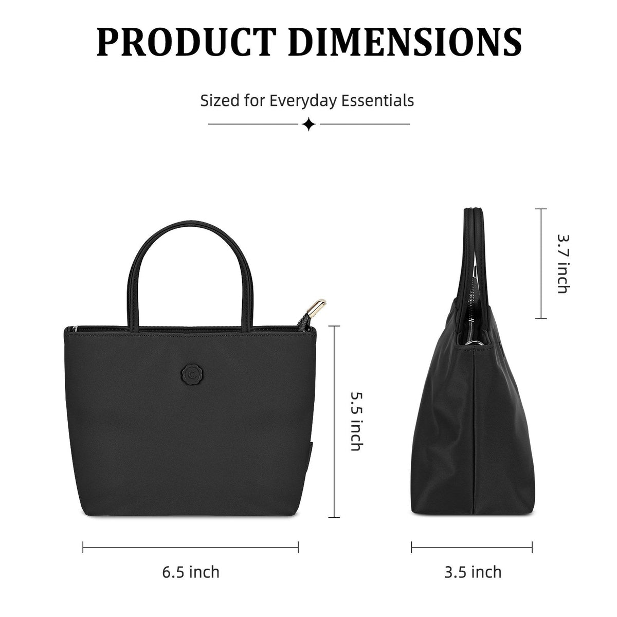 LOEL Premium Small Top-Handle Crossbody Bag for Women - Black - view 4