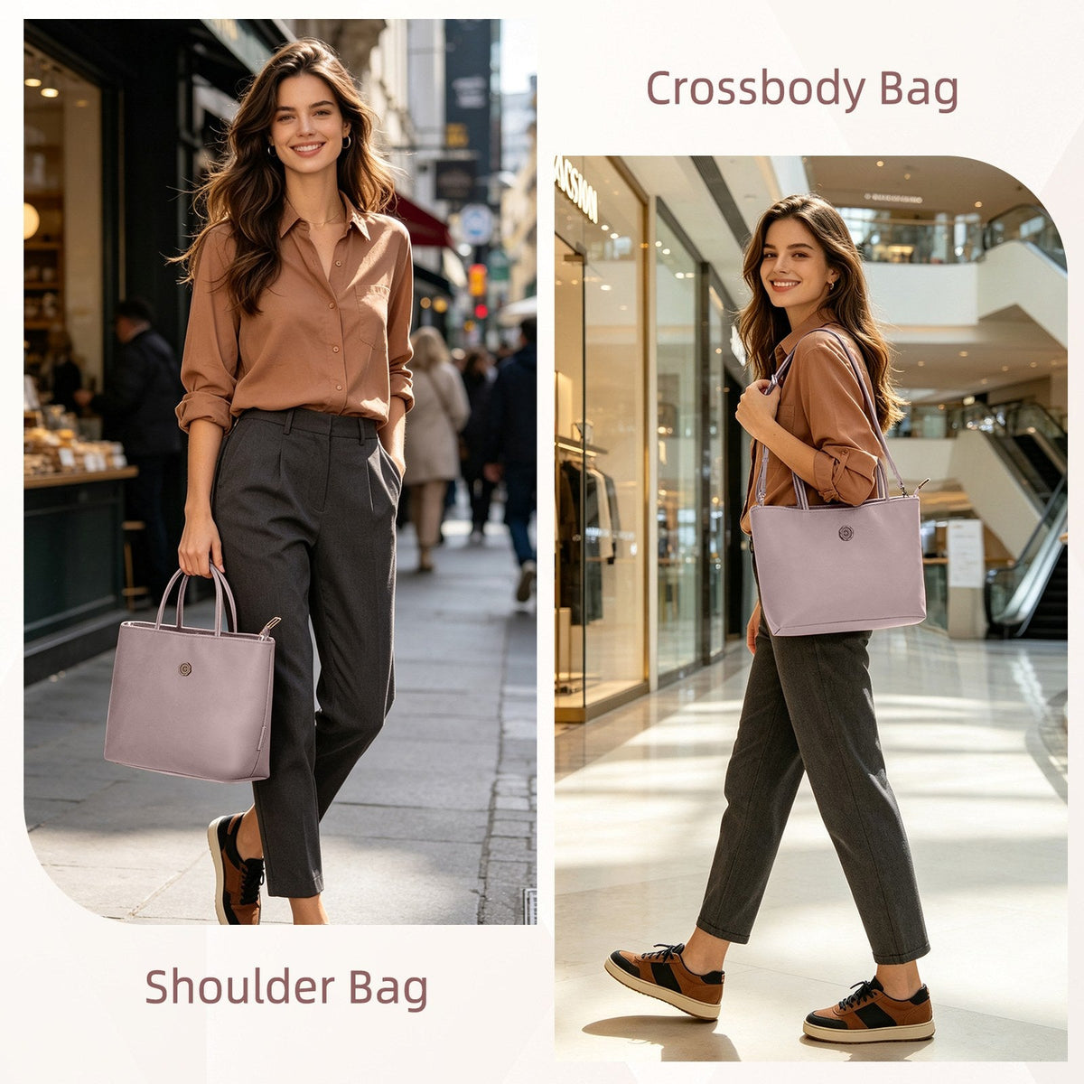 LOEL Premium Small Top-Handle Crossbody Bag for Women - Light Purple - view 2