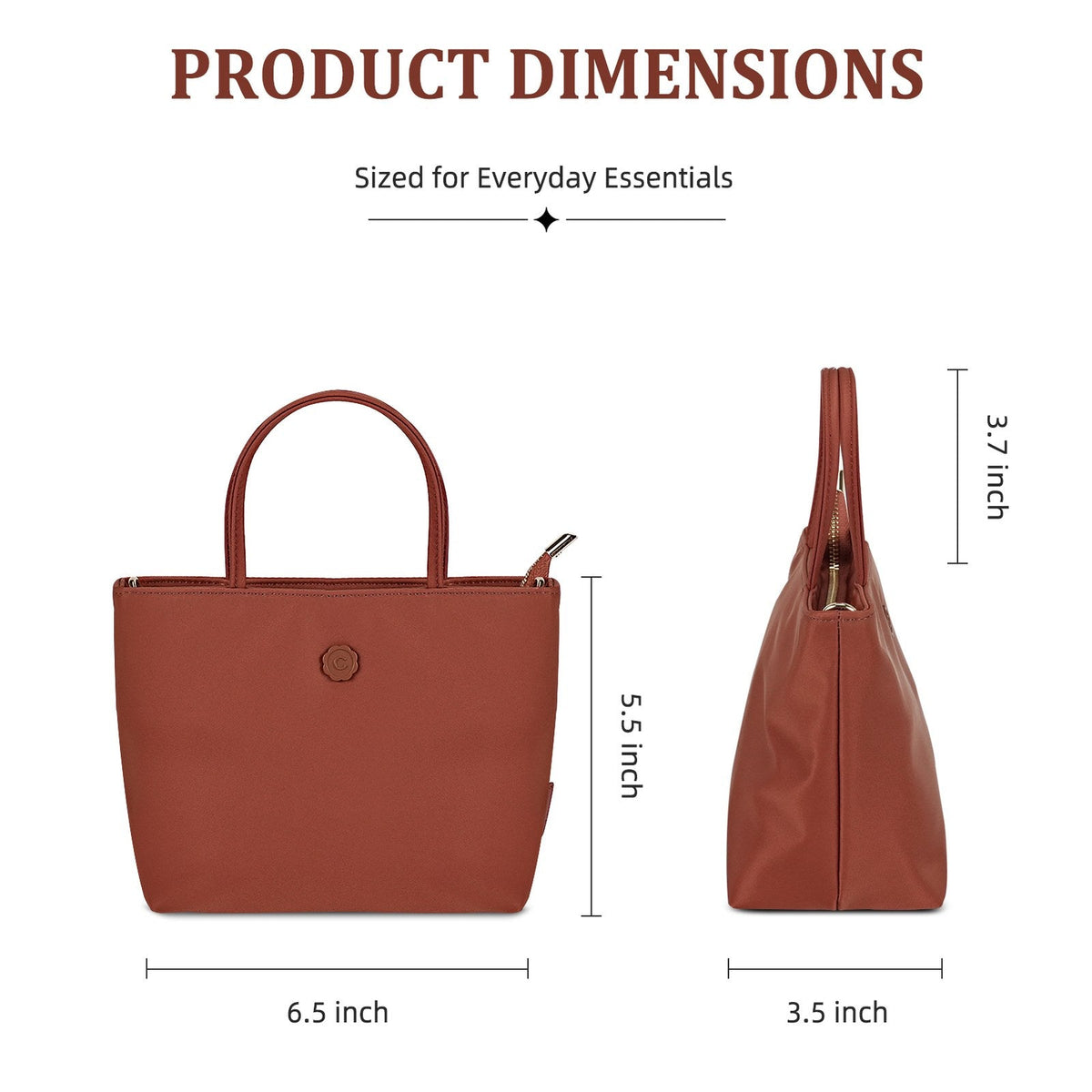 LOEL Premium Small Top-Handle Crossbody Bag for Women - Maroon - view 4