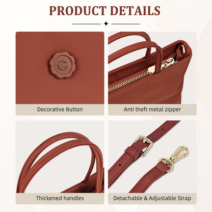 LOEL Premium Small Top-Handle Crossbody Bag for Women - Maroon - view 5
