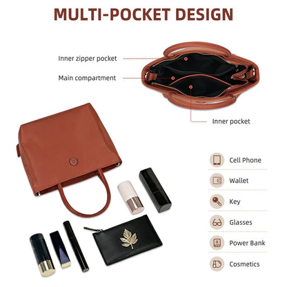 LOEL Premium Small Top-Handle Crossbody Bag for Women - Maroon - view 6