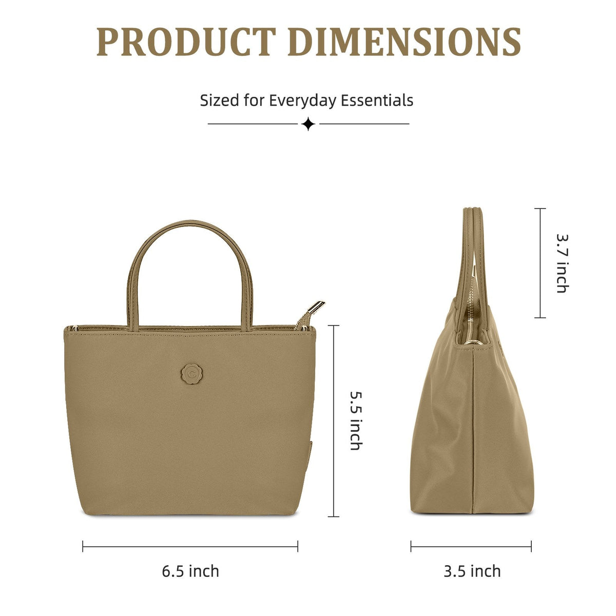 LOEL Premium Small Top-Handle Crossbody Bag for Women - Milk Tea - view 4