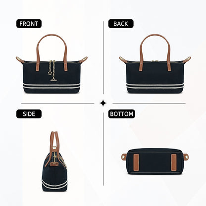LOEL Brown PU and Blue Denim Top-Handle Crossbody Bag - Blue - view 3