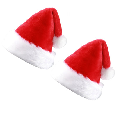 Christmas Hat, Santa Hats Multi-Piece Set for Adults Red/Green Velvet Comfort Extra Thicken New Year Festive Party Holiday Xmas Hat for Women and Men