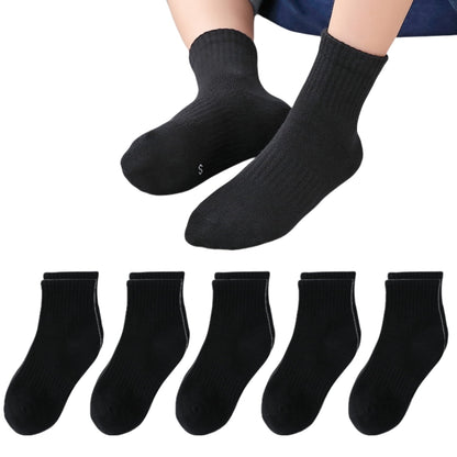 HAWEE 5/10/15 Pairs Kids Socks for Boys Girls 3-15 Years Toddler Crew Socks Multipack Athletic Socks, White