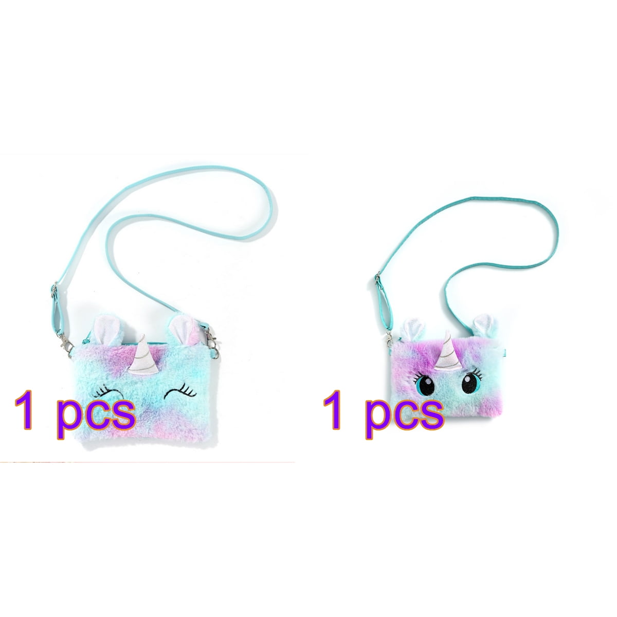 HAWEE Cartoon Girls Plush Purses and Handbags Unicorn Coin Wallet Pouch Girl Money Change Purse Shoulder Bag