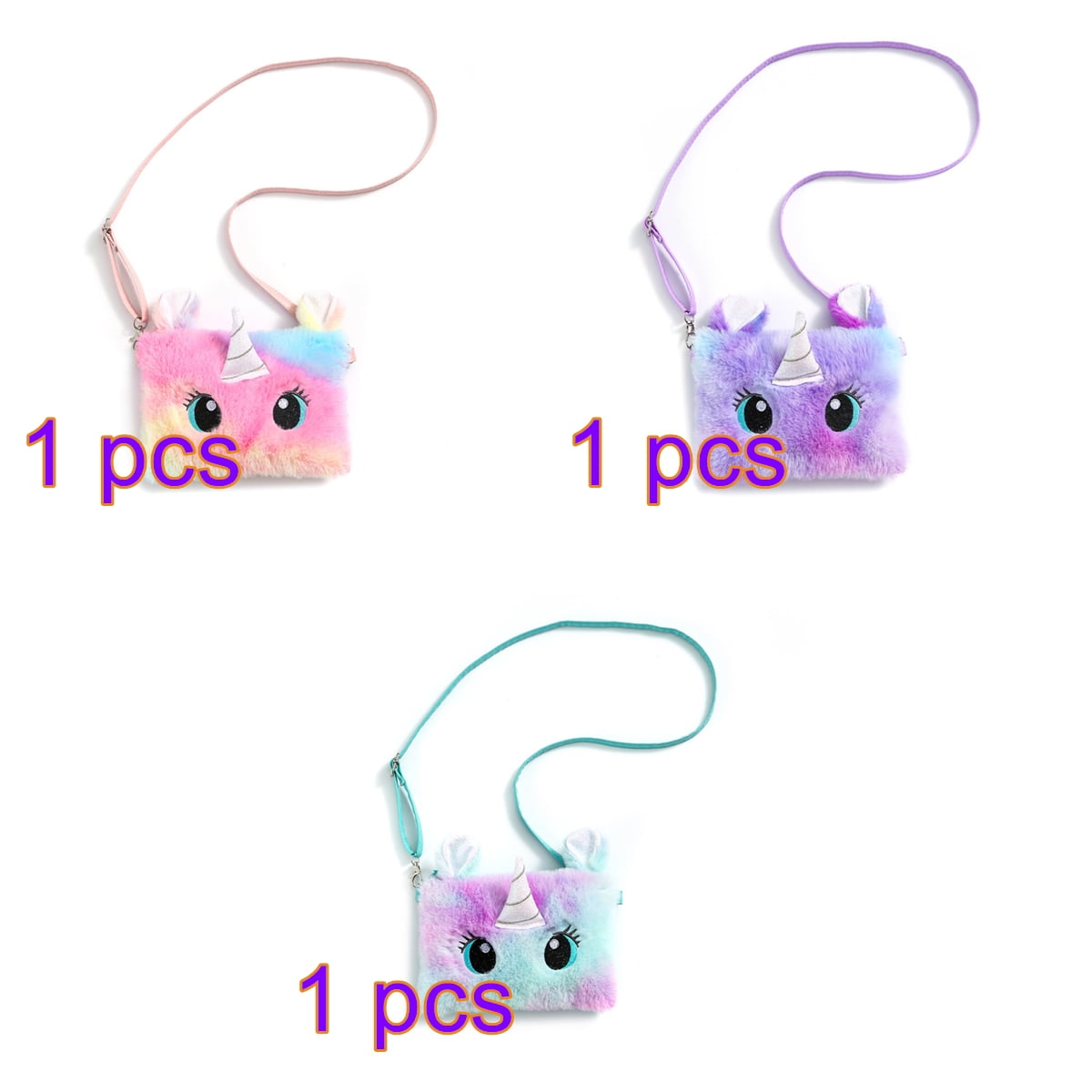 HAWEE Cartoon Girls Plush Purses and Handbags Unicorn Coin Wallet Pouch Girl Money Change Purse Shoulder Bag