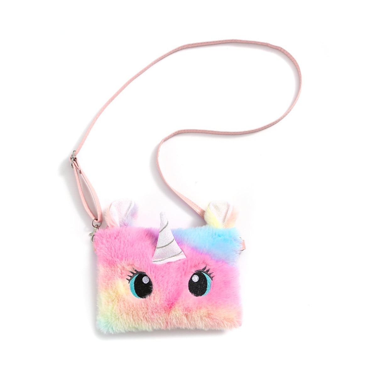 HAWEE Cartoon Girls Plush Purses and Handbags Unicorn Coin Wallet Pouch Girl Money Change Purse Shoulder Bag