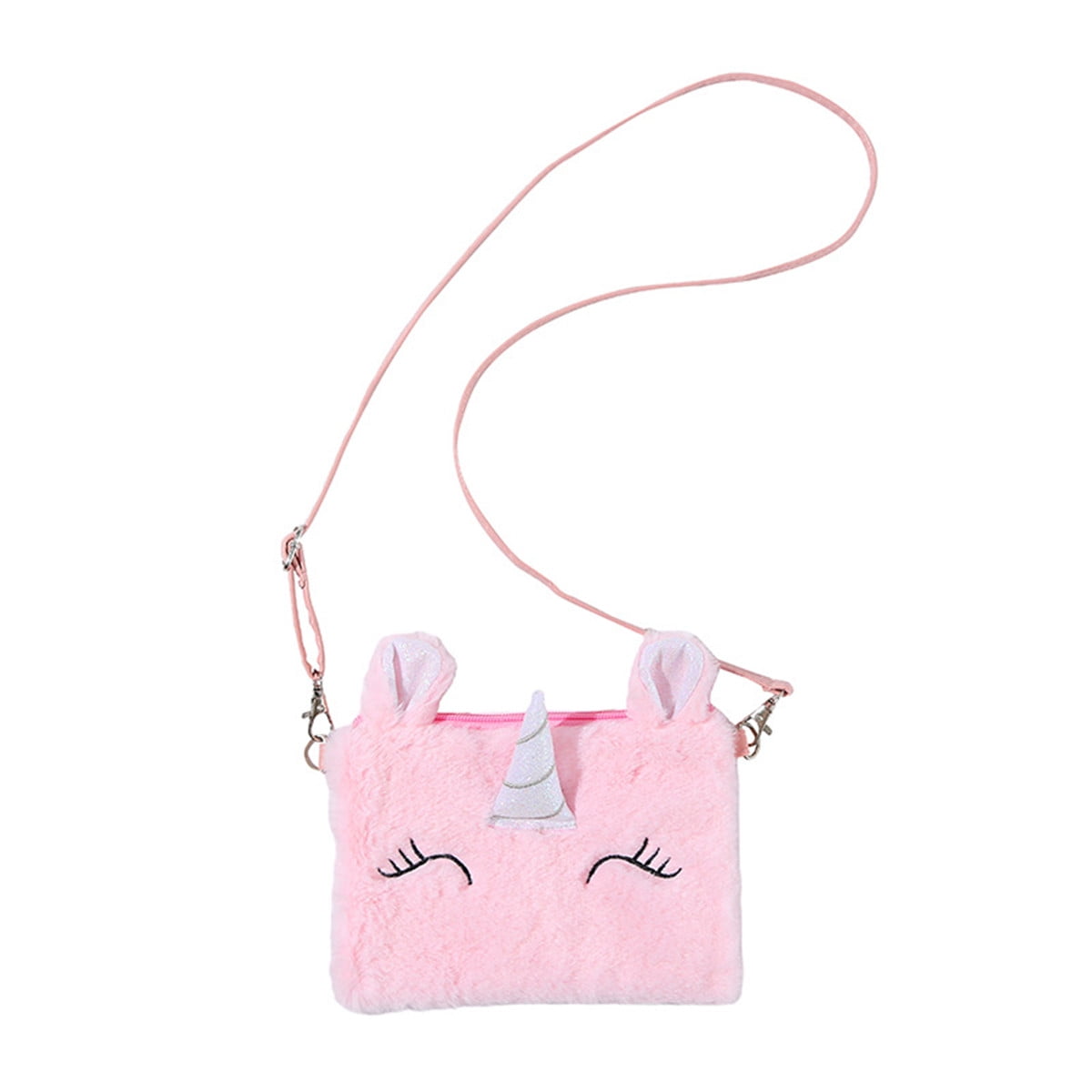 HAWEE Cartoon Girls Plush Purses and Handbags Unicorn Coin Wallet Pouch Girl Money Change Purse Shoulder Bag