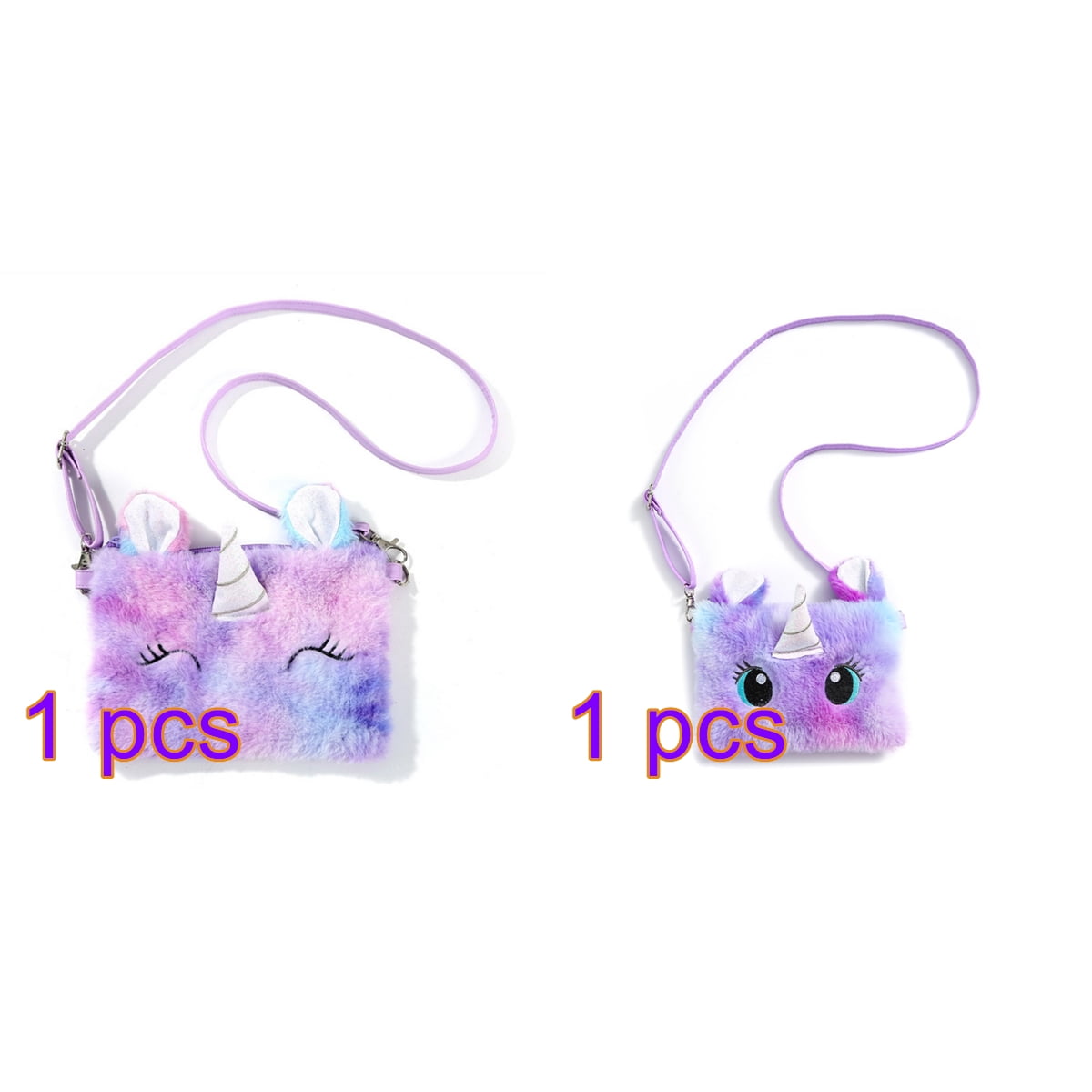 HAWEE Cartoon Girls Plush Purses and Handbags Unicorn Coin Wallet Pouch Girl Money Change Purse Shoulder Bag