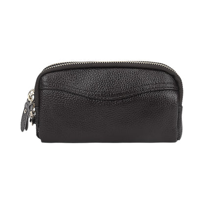 HAWEE Cellphone Wallet for Women Genuine Leather Clutch Purse Large Capacity Double Zipper Wristlet Wallet for Ladies