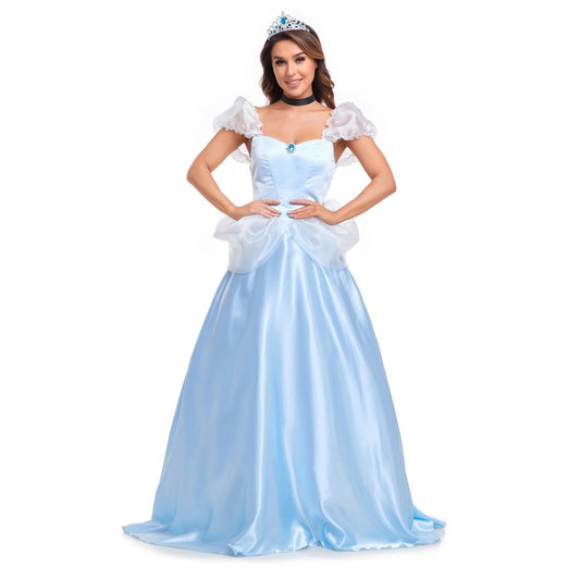 HAWEE Blue Princess Dress Up Costume Halloween Carnival Party Ball Gown for Adult Women