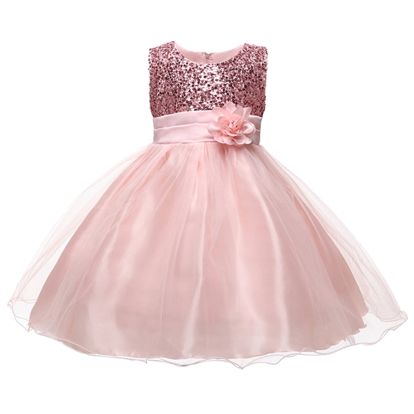 HAWEE Flower Girls Dress Sleeveless Sequin Tutu Princess Dress Birthday Party Pageant Ball Gown for Age 3-10 Years Old