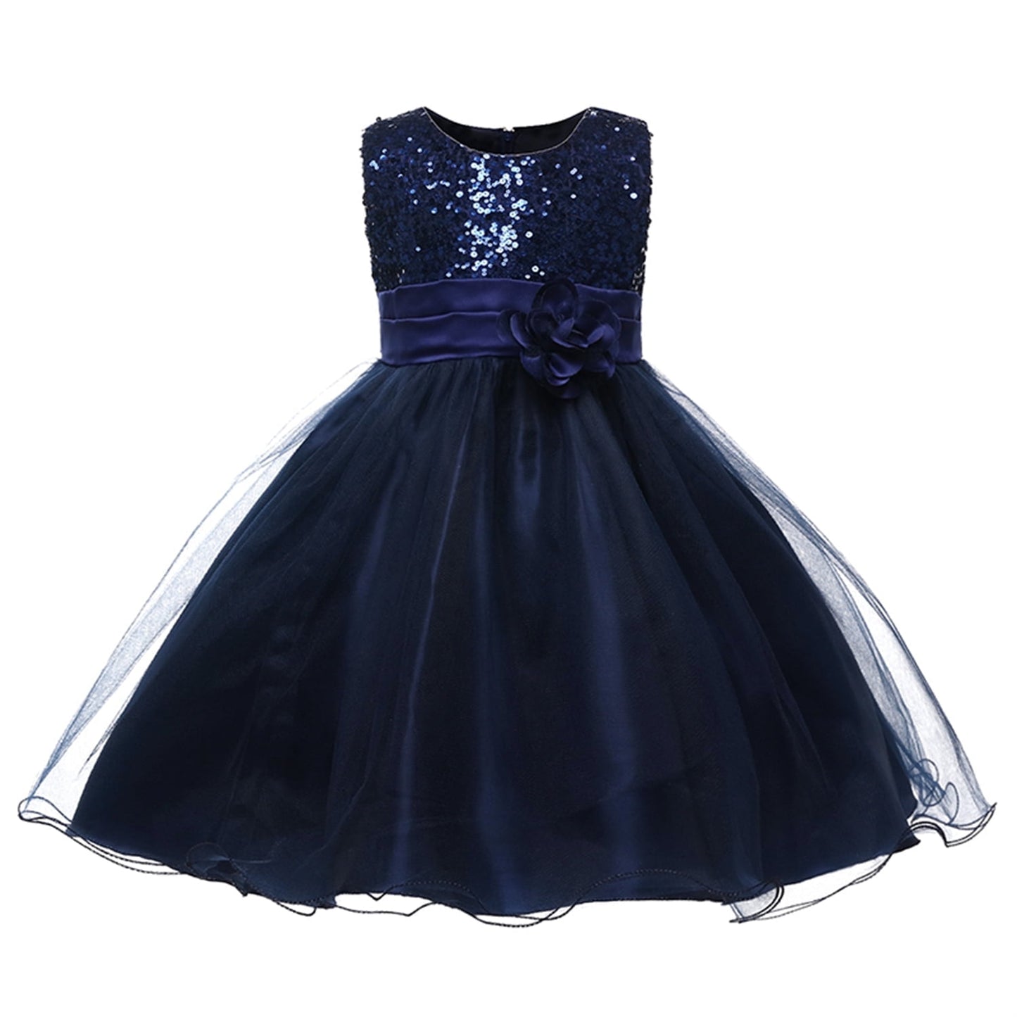 HAWEE Flower Girls Dress Sleeveless Sequin Tutu Princess Dress Birthday Party Pageant Ball Gown for Age 3-10 Years Old