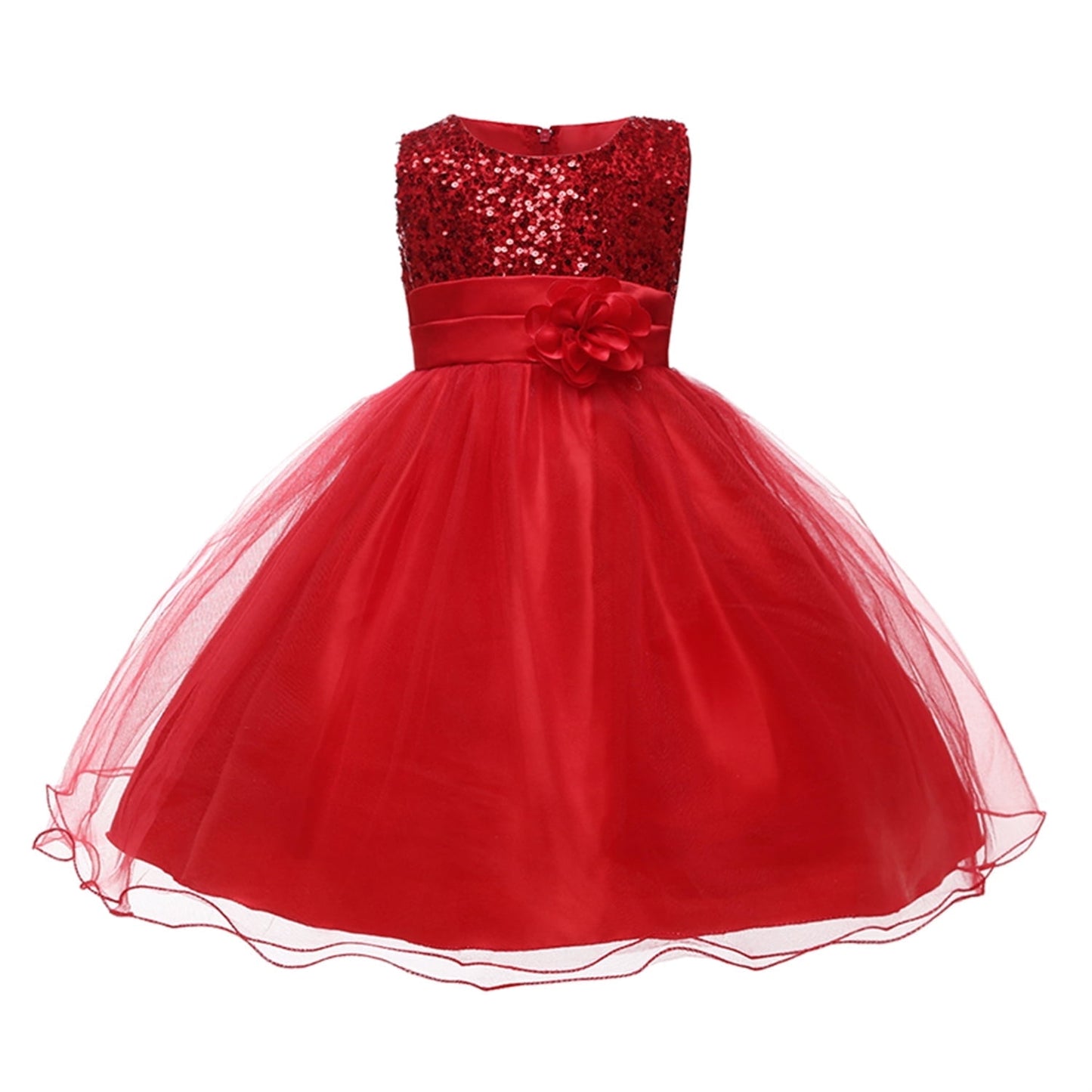 HAWEE Flower Girls Dress Sleeveless Sequin Tutu Princess Dress Birthday Party Pageant Ball Gown for Age 3-10 Years Old