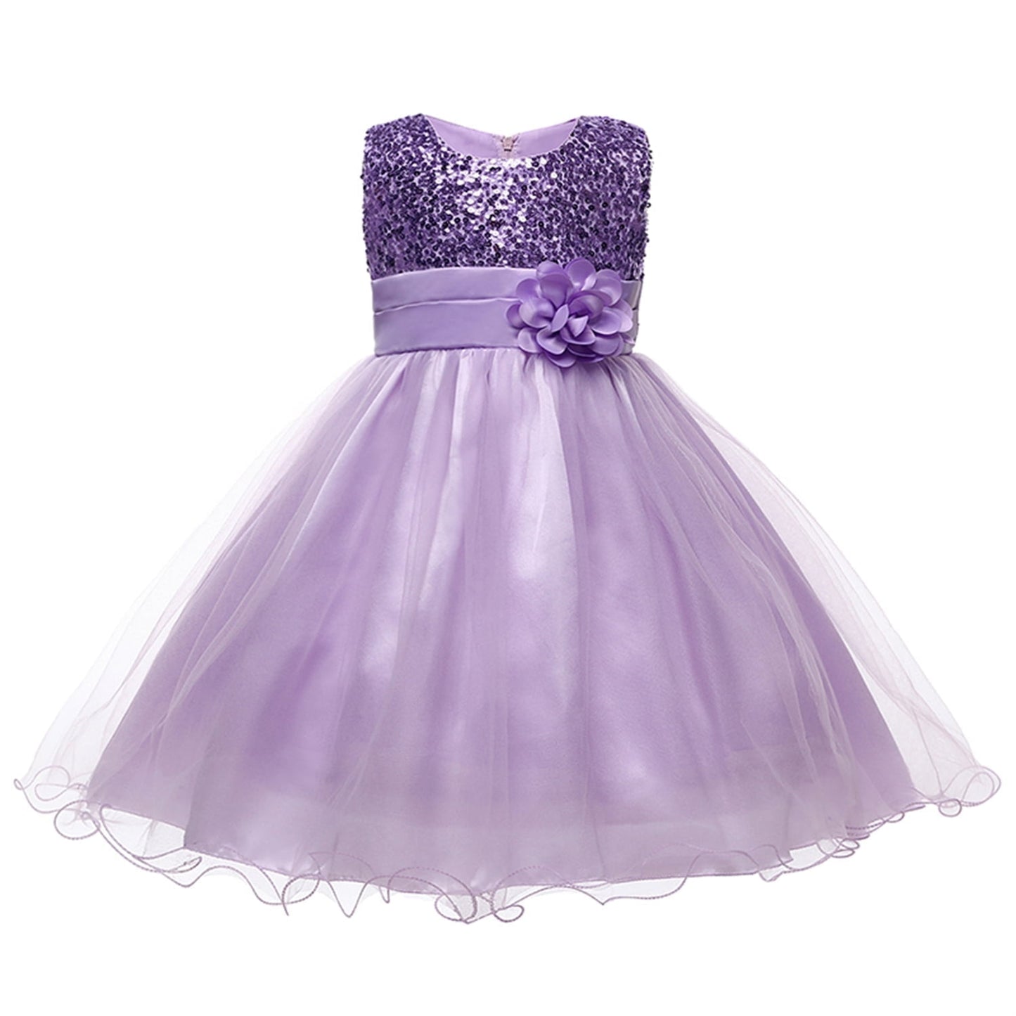HAWEE Flower Girls Dress Sleeveless Sequin Tutu Princess Dress Birthday Party Pageant Ball Gown for Age 3-10 Years Old