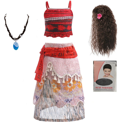 HAWEE Girls Ocean Princess Costume Crop Top Tassel Skirt Two-Piece Dress up Princess Adventure Costume for Christmas Halloween Theme Party