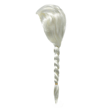 HAWEE Girls Blonde Long Braided Wig, Synthetic Costume Wig