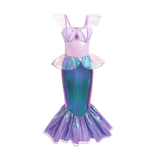 HAWEE Mermaid Dress for Girls - Mermaid Fancy Costume Halloween Princess Dresses for Girls 3-10 Birthday Gift
