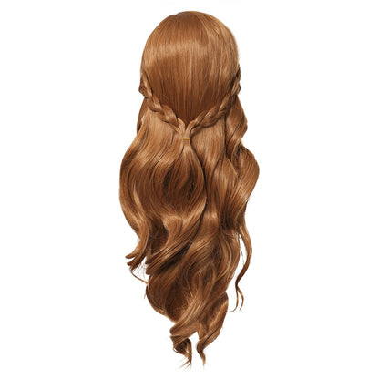 HAWEE Girls Blonde Long Braided Wig, Synthetic Costume Wig