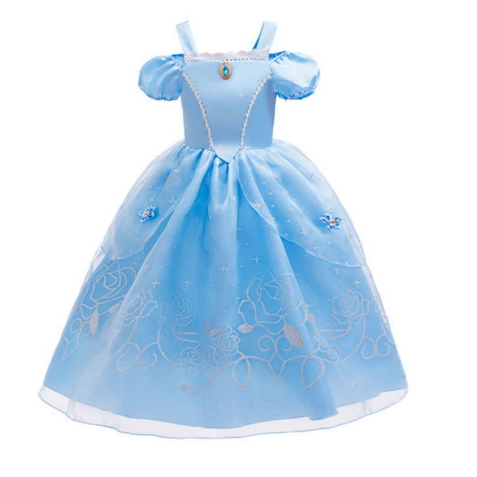 HAWEE Princess Fairy Dress Up Costume for Toddler and Little Girls - Blue Birthday Party Dress
