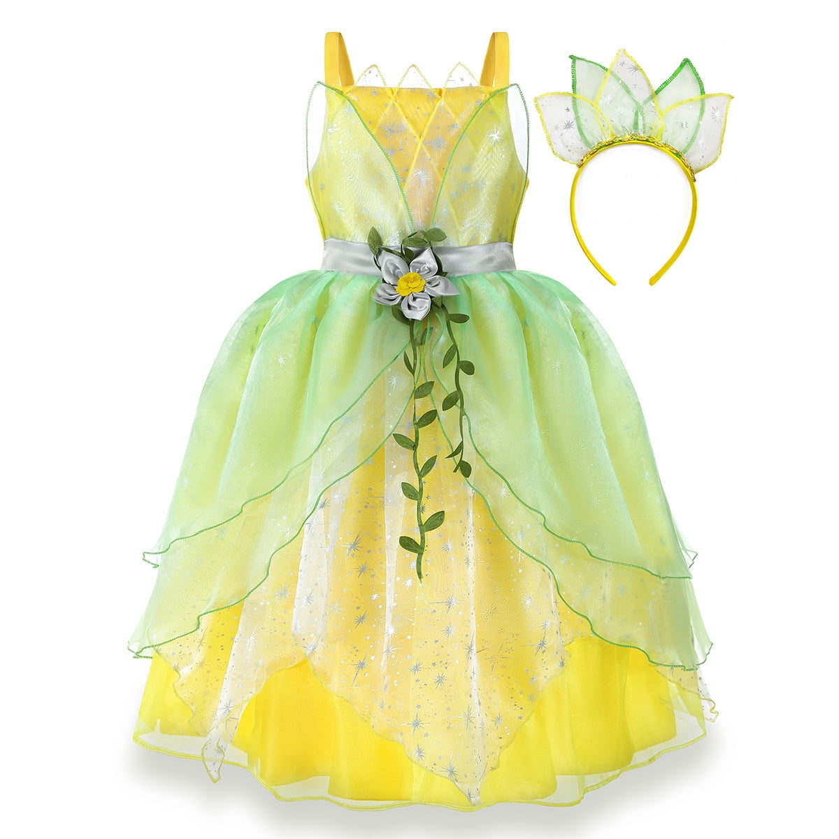 HAWEE Princess Dress for Girls Green Fairy Frog Birthday Party Fancy Dresses Halloween Elf Costume