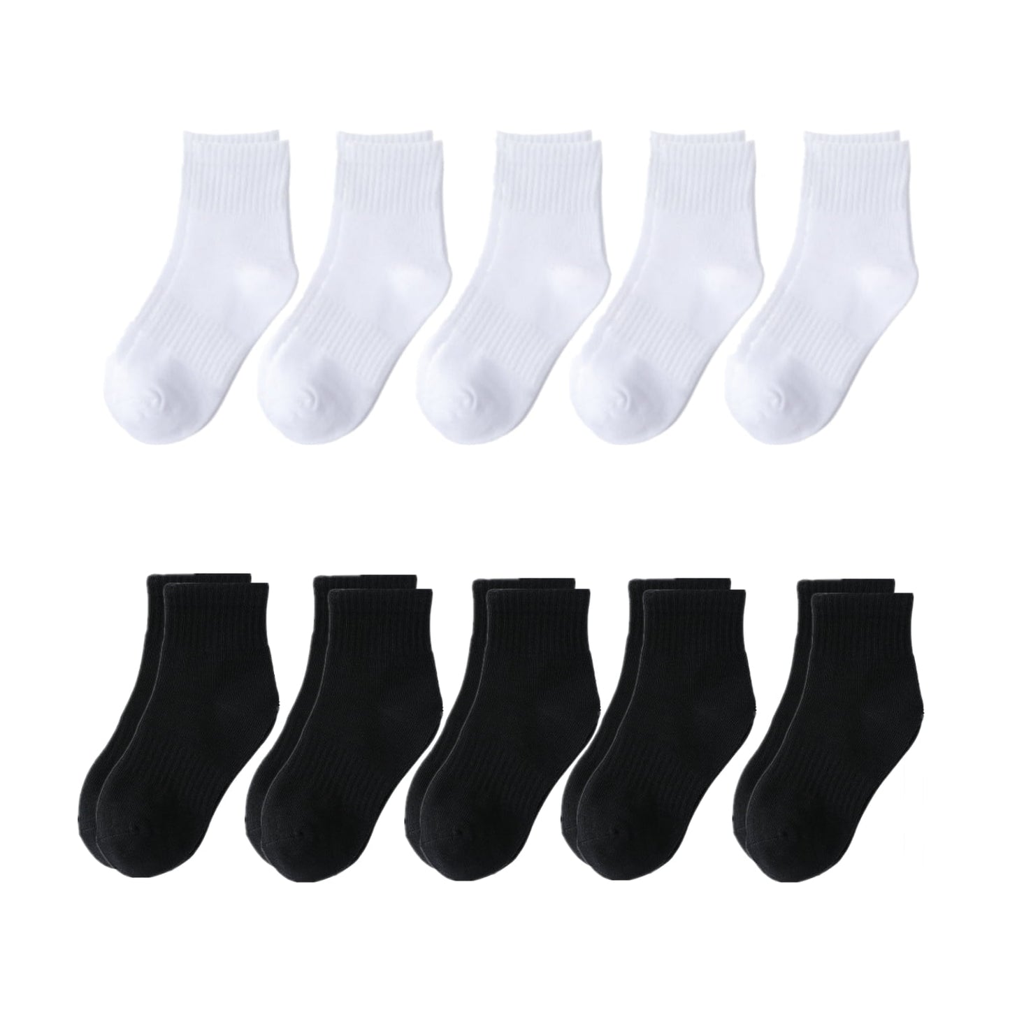HAWEE 5/10/15 Pairs Kids Socks for Boys Girls 3-15 Years Toddler Crew Socks Multipack Athletic Socks, White