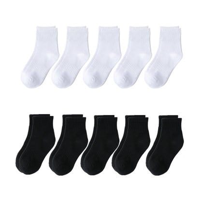 HAWEE 5/10/15 Pairs Kids Socks for Boys Girls 3-15 Years Toddler Crew Socks Multipack Athletic Socks, White