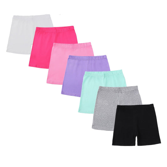 HuaAngel Girls Bike Shorts 7 Packs Breathable Stretch Athletic Shorts for Dance, Yoga, and Sports