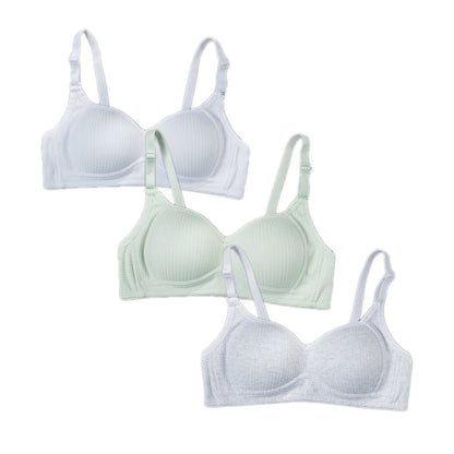 HuaAngel Girls Training Bralette Cotton Wirefree Soft Cups Adjustable Straps 5 Pack Size 32-38