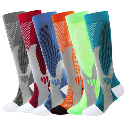 KAWELL 6 Pairs Compression Socks for Women and Men 20-30mmHg Circulation Support Socks