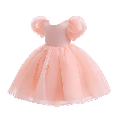 KAWELL Easter Dress for Girls Puff Sleeve Floral Dress Wedding Pageant Party Ball Gown Dresses