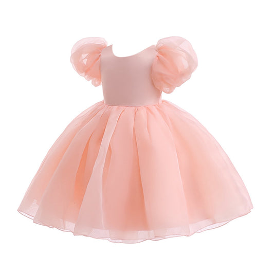 KAWELL Easter Dress for Girls Puff Sleeve Floral Dress Wedding Pageant Party Ball Gown Dresses