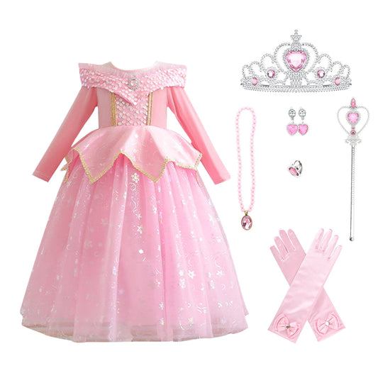 KAWELL Sleeping Beauty Aurora Costume Princess Costume Halloween Party Dress Up Cosplay