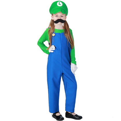 KAWELL Super Bros Costume for Adults Unisex Cap Gloves Fake Accessory Kit for Cosplay Halloween for Women Men