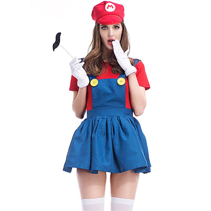 KAWELL Super Bros Costume for Adults Unisex Cap Gloves Fake Accessory Kit for Cosplay Halloween for Women Men
