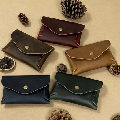 LOEL Genuine Leather Card Holder Wallet for Men Women