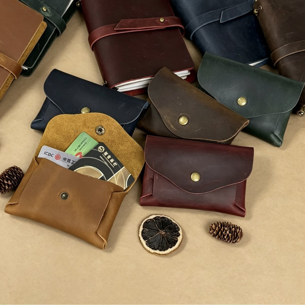 LOEL Genuine Leather Card Holder Wallet for Men Women