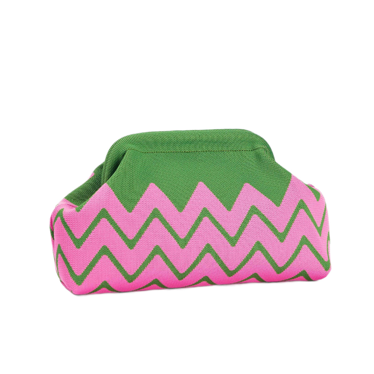 LOEL Chevron Clutch Bag for Women, Wavy Stripe Canvas Purse with Chain Strap, Cute Makeup Pouch Coin Bag